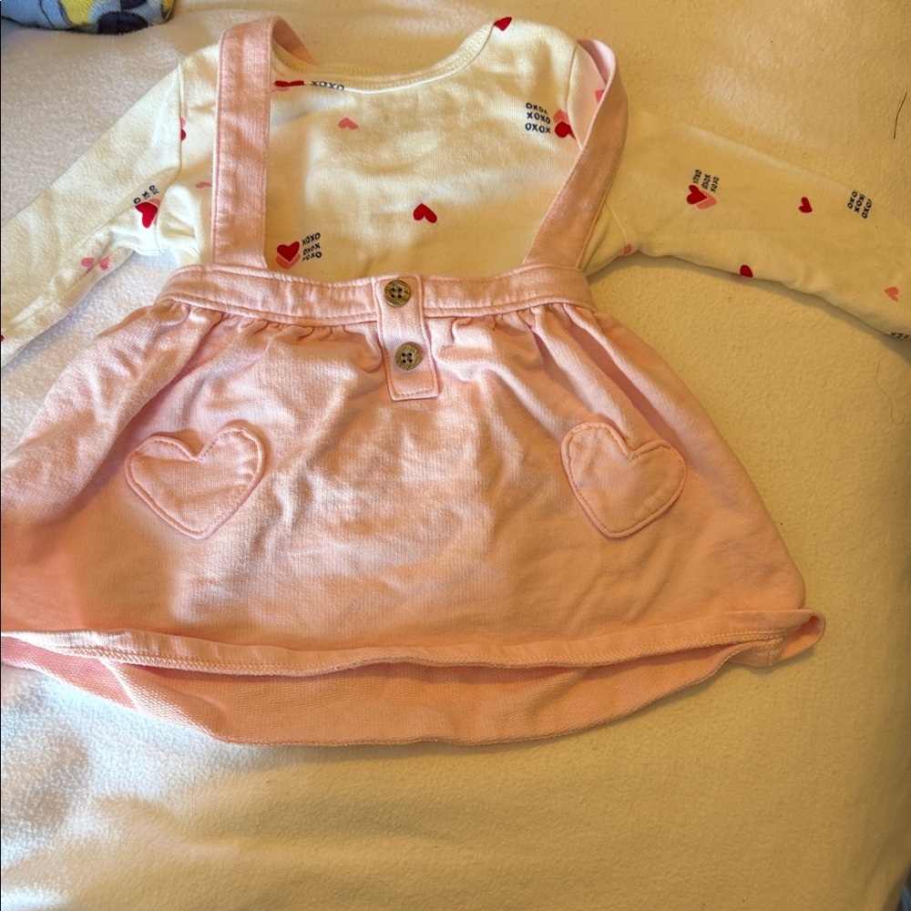 Carter's Pink and Cream Heart Print Kids Matching Set